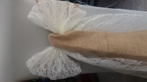 Hessian sash with lace 